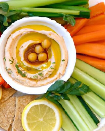 Colorful Hummus and Veggie Platter: A Healthy Delight