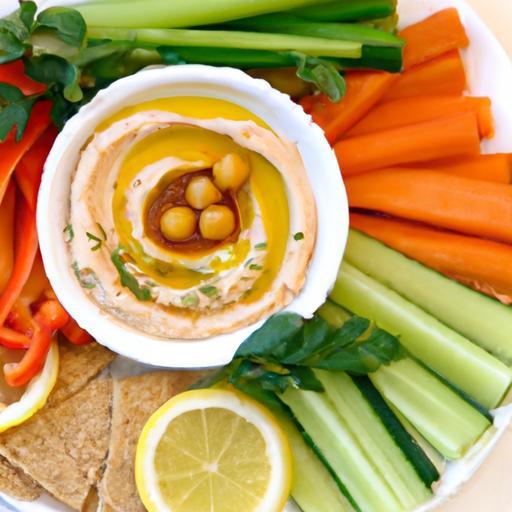 Colorful Hummus and Veggie Platter: A Healthy Delight