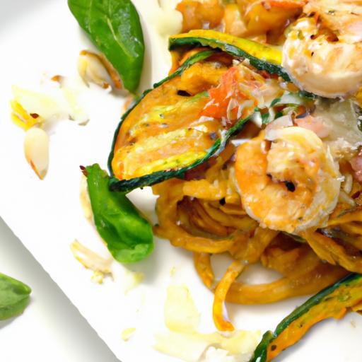 Zesty Lemon Herb Spaghetti Squash with Roasted Shrimp Delight