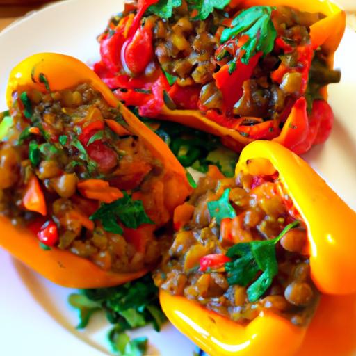 Hearty Lentil & Rice Stuffed peppers: Nutritious and Delicious