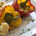 Savor Cauliflower & Cheese Stuffed Bell Peppers Delight